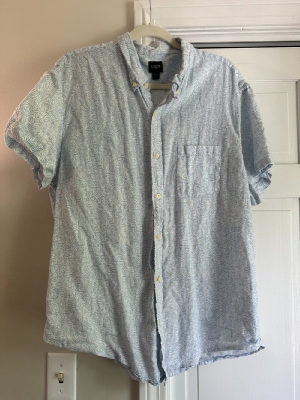 J.Crew Linen Blend Short Sleeve Button Down